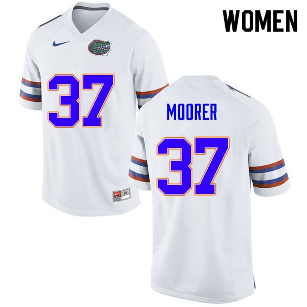 NCAA Florida Gators Patrick Moorer Women's #37 Nike White Stitched Authentic College Football Jersey QPX1464QT